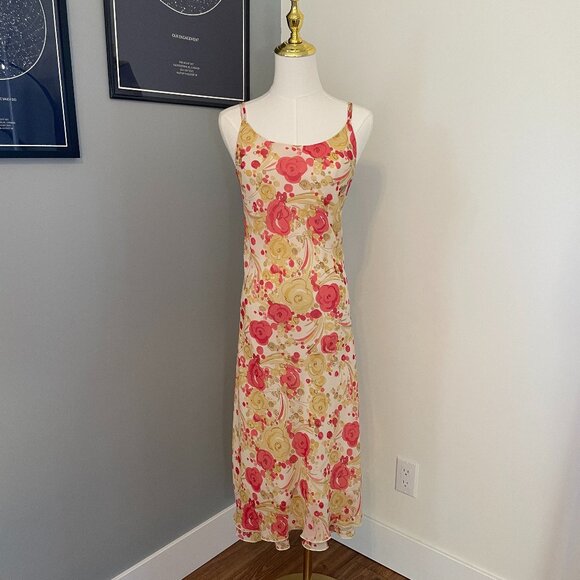 Vintage 90s/Y2K Floral Slip Dress - Picture 2 of 6